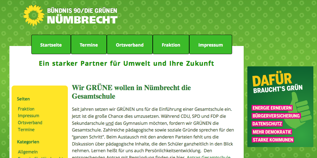 Die Grünen/Bündnis 90 Nümbrecht Die Grünen/Bündnis 90 Nümbrecht